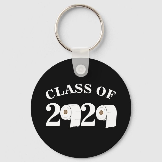 toilet paper roll class of 2020 funny graduation keychain (Front)