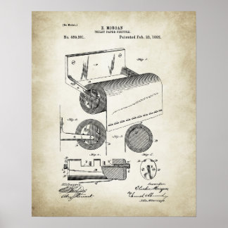Toilet Paper Roll Patent Poster