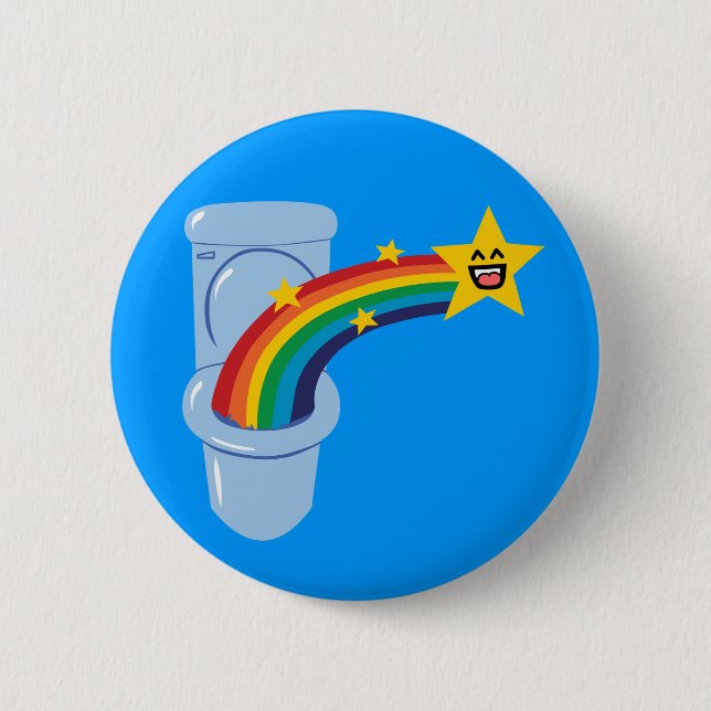 Toilet Rainbow 2 Inch Round Button (Front)
