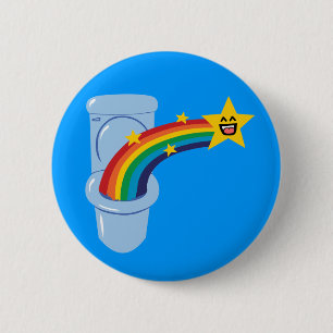 Toilet Rainbow 2 Inch Round Button
