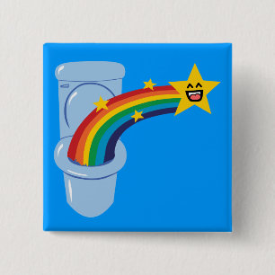 Toilet Rainbow 2 Inch Square Button