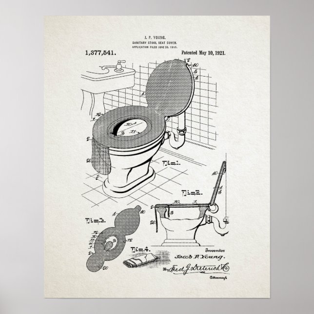 Toilet Seat Patent Poster (Front)