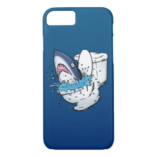 Toilet Shark Funny Blue Cartoon iPhone 7 Case