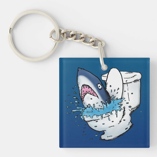 Toilet Shark Keychain (Front)