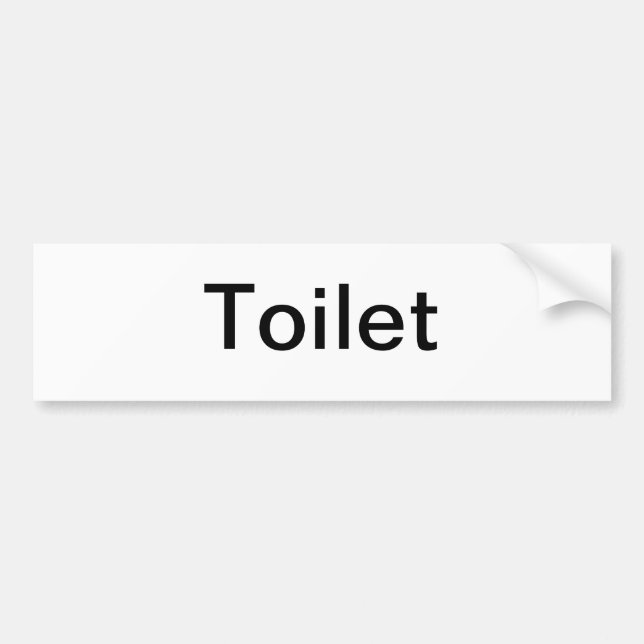 Toilet Sign Bumper Sticker (Front)