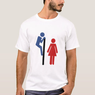 Toilet Sign Voyeur Looking Over Stall T-Shirt