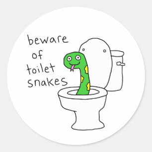 Toilet Snakes Funny Bathroom Humour Classic Round Sticker