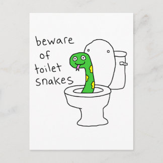 Toilet Snakes Funny Bathroom Humour Postcard