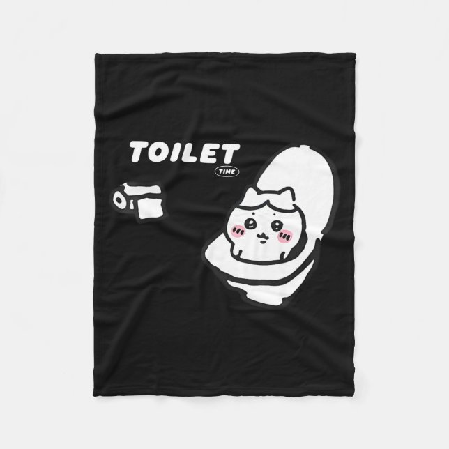 Toilet Time Chikawa Meme Tee  Fleece Blanket (Front)