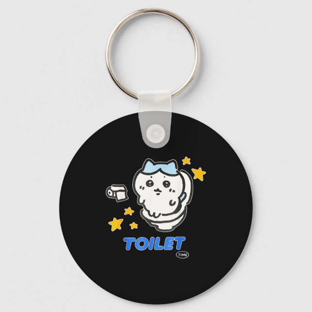 Toilet Time Chikawa Meme Tee  Keychain (Front)