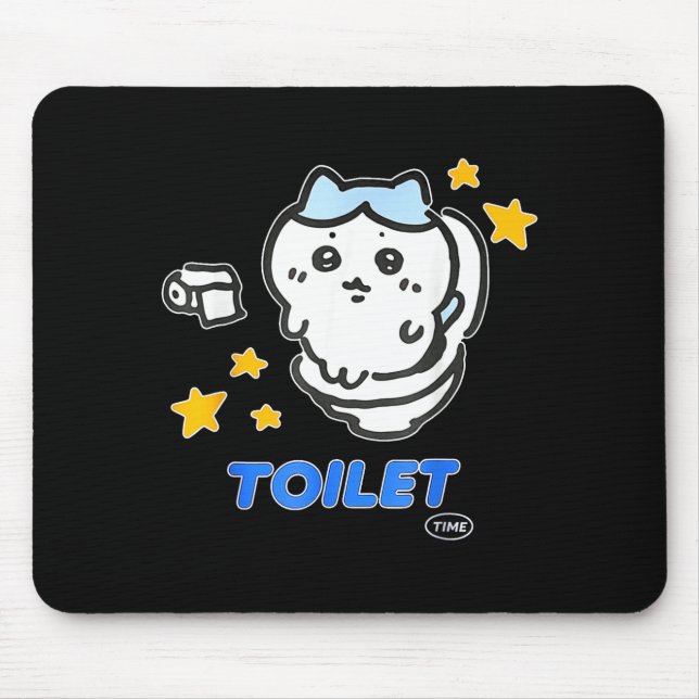 Toilet Time Chikawa Meme Tee  Mouse Pad (Front)
