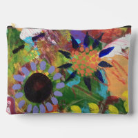 Toiletry Bag in Abstract Flowers Design