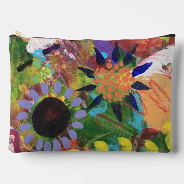 Toiletry Bag in Abstract Flowers Design (Front)