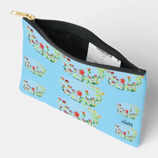 Toiletry Bag : Spring Flowers . (Open)