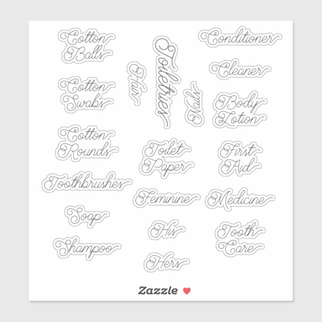 Toiletry Staples Labels (Sheet)