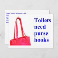 Toilets need purse hooks