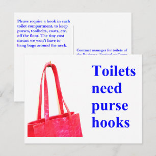 Toilets need purse hooks holiday postcard
