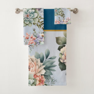 TOILETTE DE SALLE DE BAINS DE LA MARINE FLORALE DE
