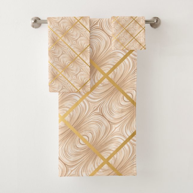 TOILETTE DE SALLE DE BAINS DE LUXE SATIN GOLD BRON (En situation)