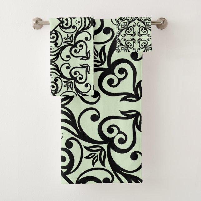 TOILETTE DE SALLE DE BAINS DE STYLE ABSTRAIT VERT  (En situation)