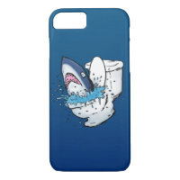 Toilette Shark Funny Blue Cartoon iPhone 7 Coque
