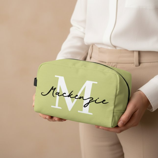 Toilette Trousse de maquillage personnalisée avec monogramm (Personalized monogram makeup bag modern gift for women, mom, grandma, and bridal proposal keepsake)