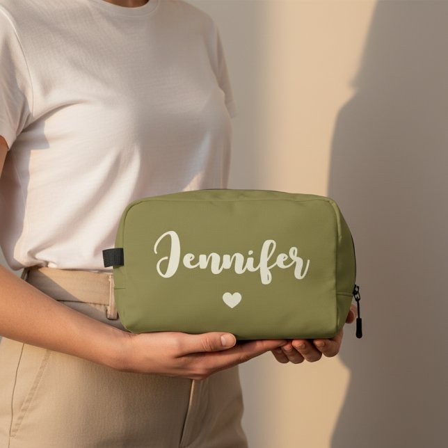 Toilette Trousse de Maquillage Personnalisée pour Cadeau de (Custom Name Toiletry Bag – Bridesmaid Proposal or Thank You Gift for Her, Birthday or Graduation)