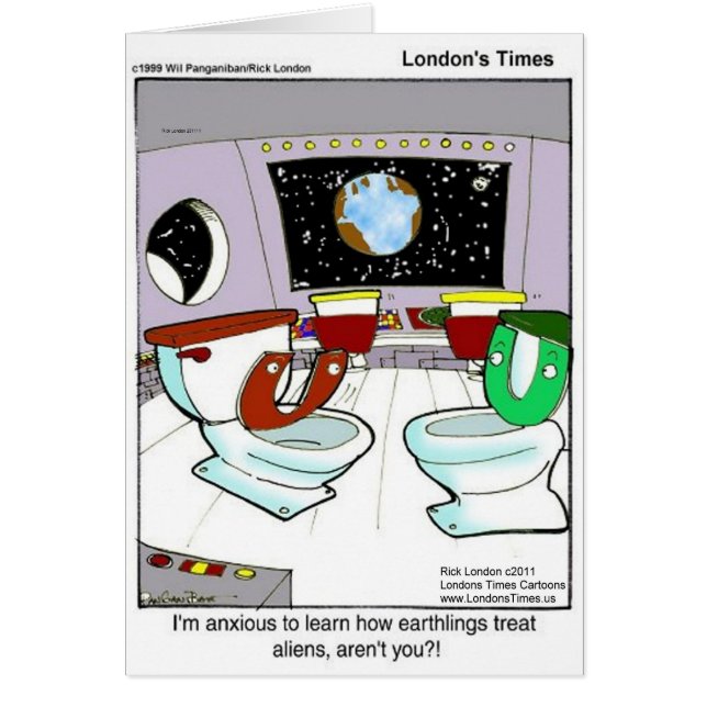Toilettes De L'Espace Extérieur Drôle Cartes De Mu (Devant)