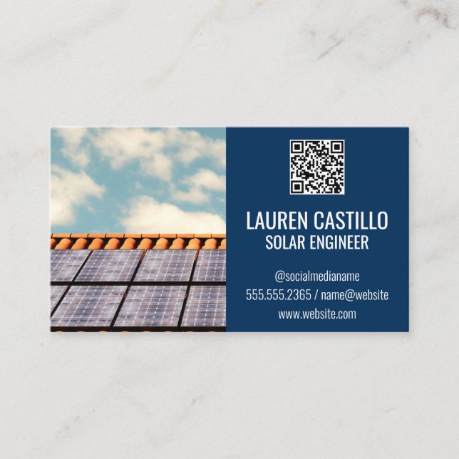 Toit de panneau solaire | Carte de visite de code  (Devant)