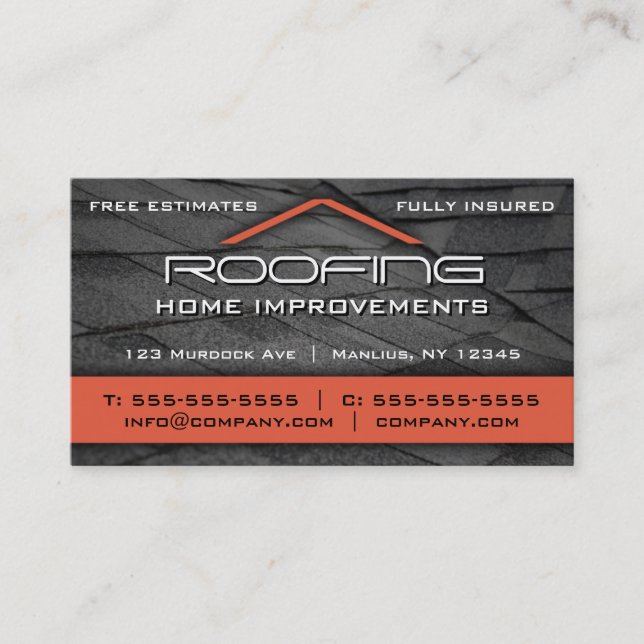 Toiture Carte de visite professionnel Orange (Devant)