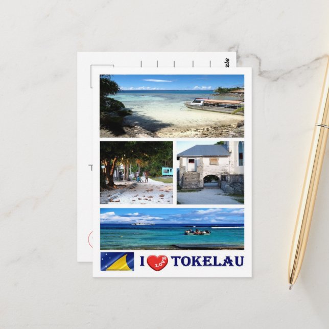 Tokelau - I Love - Postcard (Front/Back In Situ)