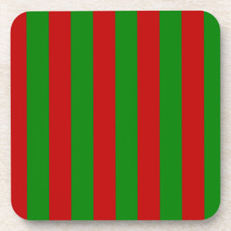 Toksie Turbie Christmas Green Red Stripes Coaster