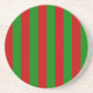 Toksie Turbie Christmas Green Red Stripes Coaster