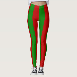 Toksie Turbie Christmas Green Red Stripes Leggings