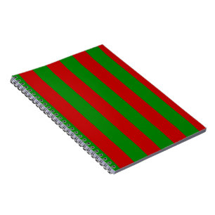 Toksie Turbie Christmas Green Red Stripes Notebook