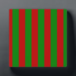 Toksie Turbie Red and Green Wallpaper Plaque<br><div class="desc">When Toksie Turbie visited Santa the wallpaper in her room was red and green stripes. This is what it probably looked like. From the story by Auntie Shoe. You can read the stories at Auntie Shoe's blog at http://www.auntieshoe.com .</div>