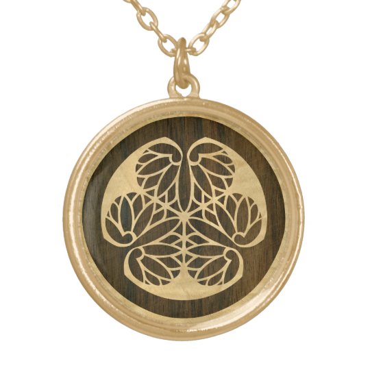 Tokugawa Aoi Mon Japanese Family Crest Wood Veneer Gold Plated Necklace Zazzle Ca - Japanese Family Crest Pendant Tokugawa Aoi Mon Japanese Family Crest Wood Veneer Gold Plated Necklace Zazzle Ca - Japanese Family Crest Pendant