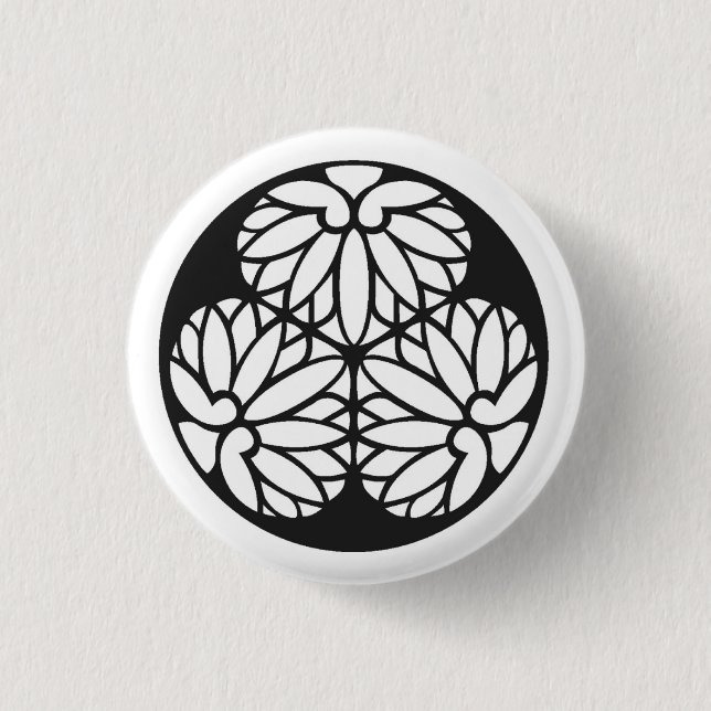 Tokugawa family crest japan 1 inch round button (Front)