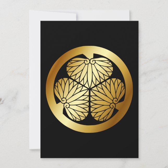 Tokugawa Shogun Japanese Family Crest Invitation (Front)