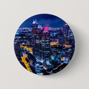 Tokyo at night 2 inch round button