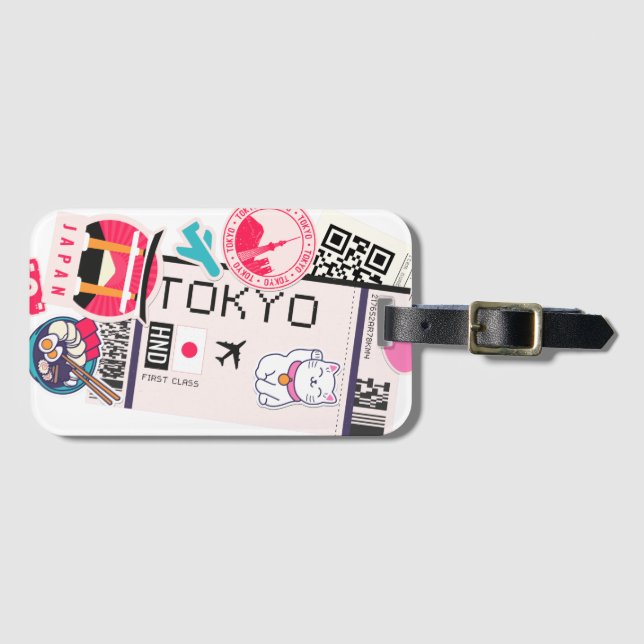 TOKYO BOARDING PASSES PHONE LUGGAGE TAG (Front Horizontal)
