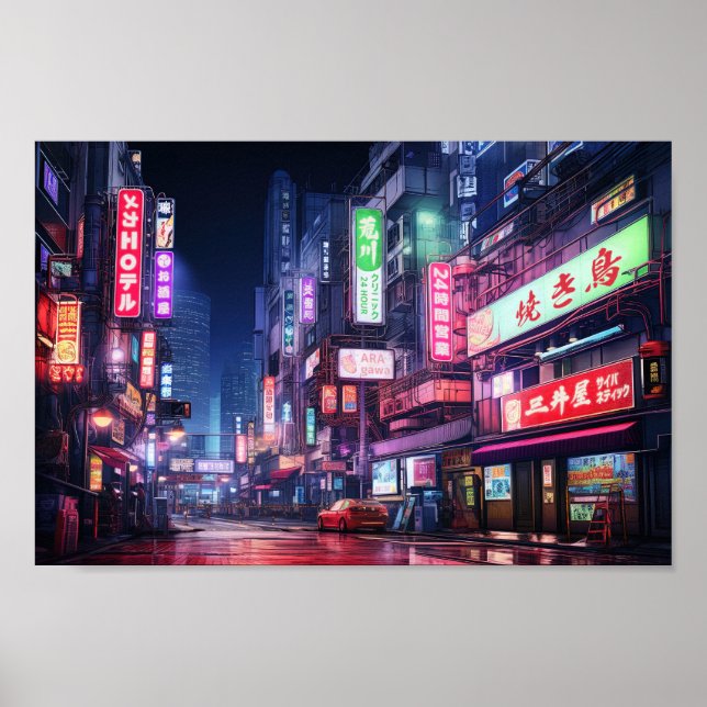 Tokyo City Neon Light Poster (Front)