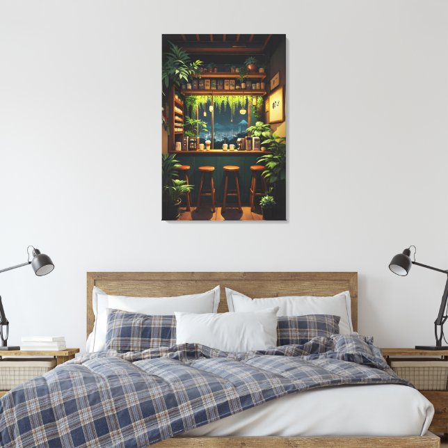 Tokyo Coffee House  Canvas Print (Insitu(Bedroom))