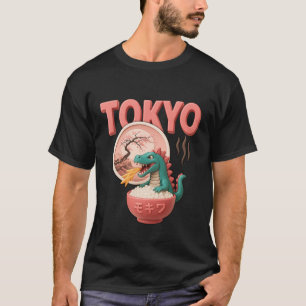 Tokyo Dinosaur Ramen Bowl Cute Japanese Fire-Breat T-Shirt