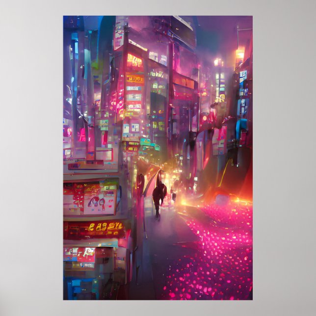 Tokyo Dreamscape: AI-Generated Cityscapes Poster (Front)