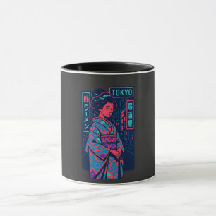 Tokyo Glow Geisha in Neon Streets Mug