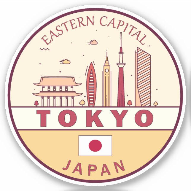 Tokyo Japan City Skyline Emblem (Front)