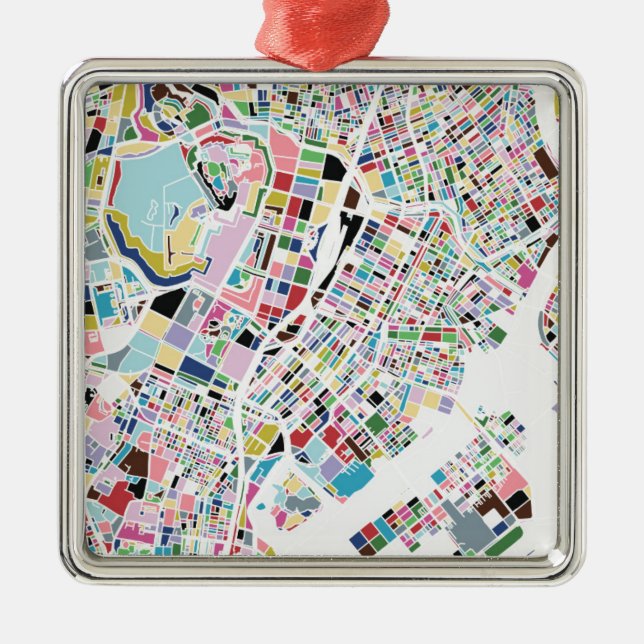 Tokyo Japan Map Metal Ornament (Front)