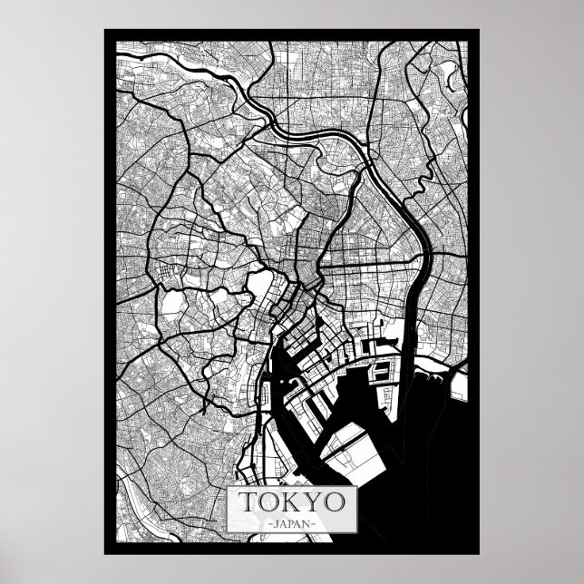 Tokyo Japan Map Poster (Front)