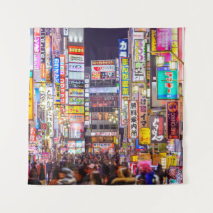 TOKYO, JAPAN - MARCH 14, 2014: Signs densely line Tapestry